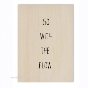 Kaart hout Go with the flow 